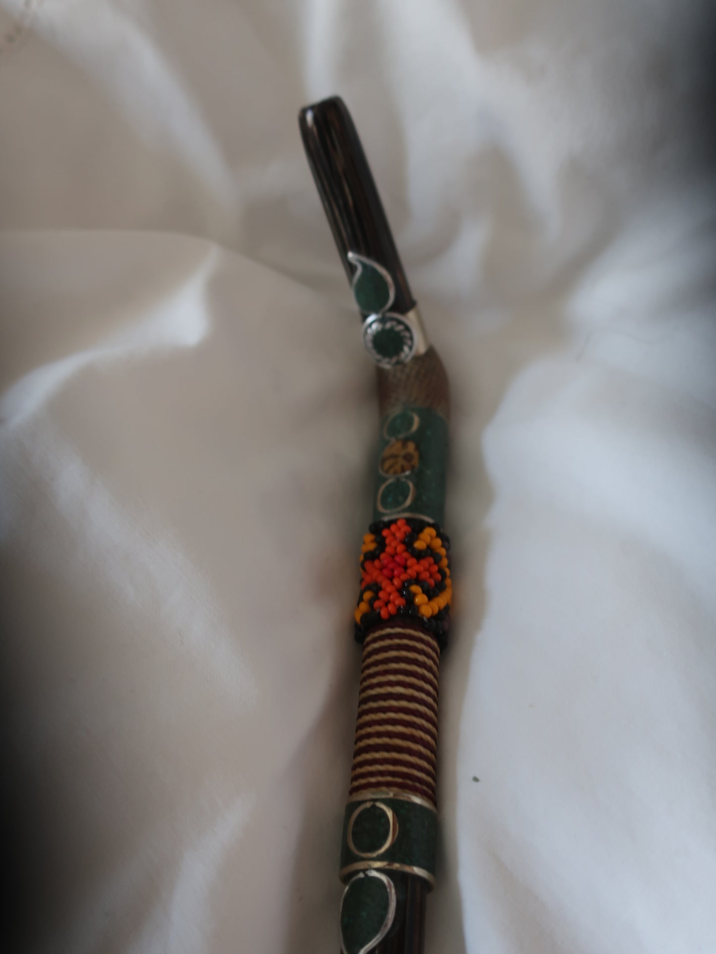 Tepi Hapé Snuff Applicator Shipibo Glass Beaded Design