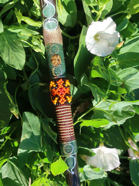 Tepi Hapé Snuff Applicator Shipibo Glass Beaded Design
