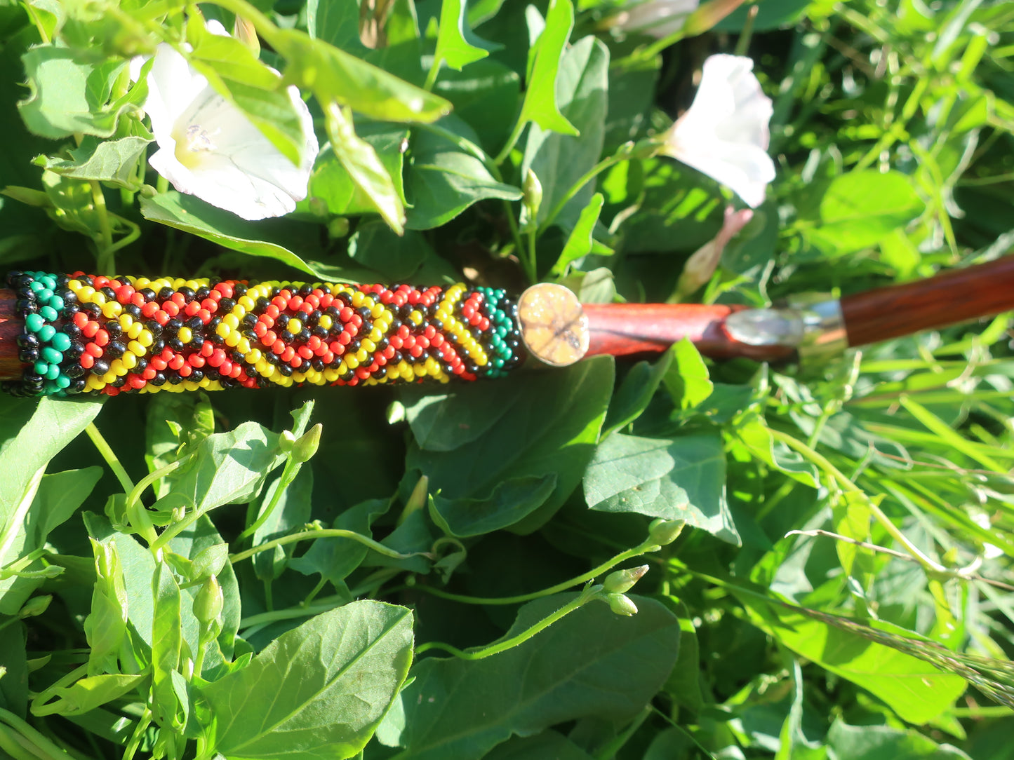 Tepi Hapé Snuff Applicator Shipibo Glass Beaded Design Palo Sangre