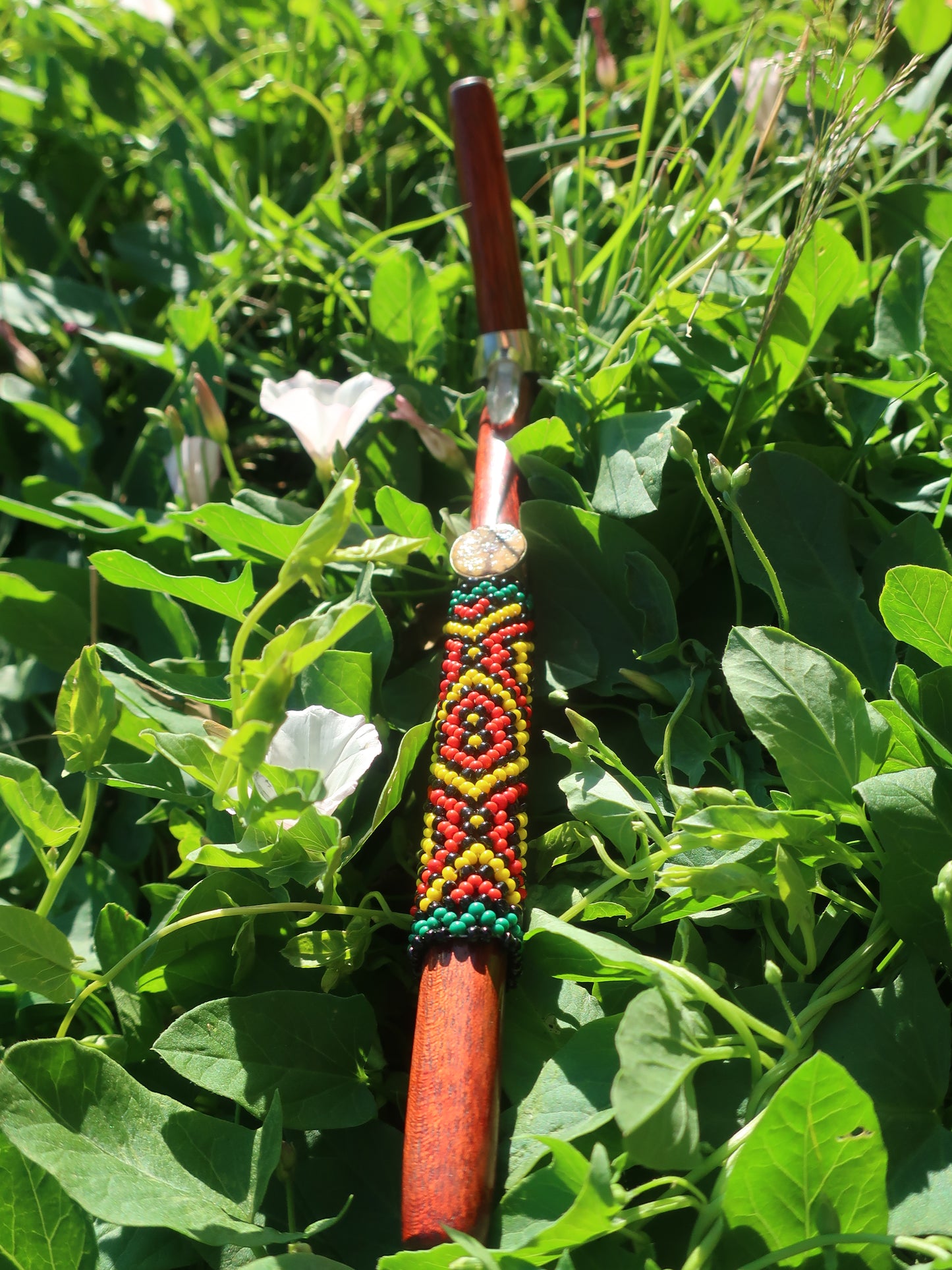 Tepi Hapé Snuff Applicator Shipibo Glass Beaded Design Palo Sangre
