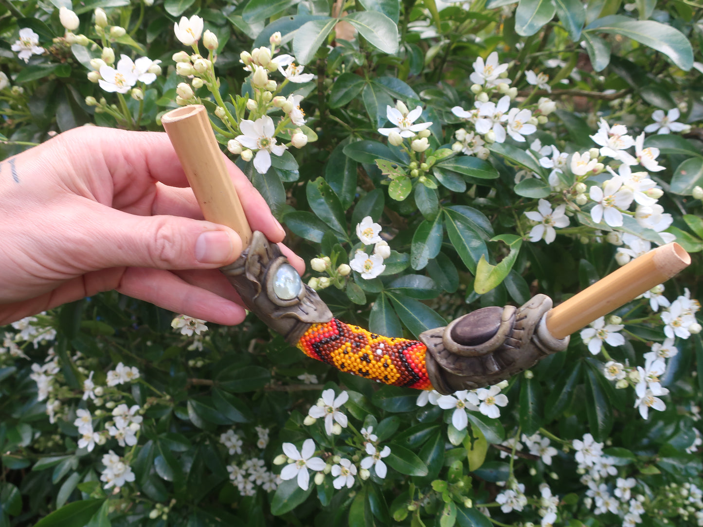 BEADED WOOD TEPI - BRAZILIAN