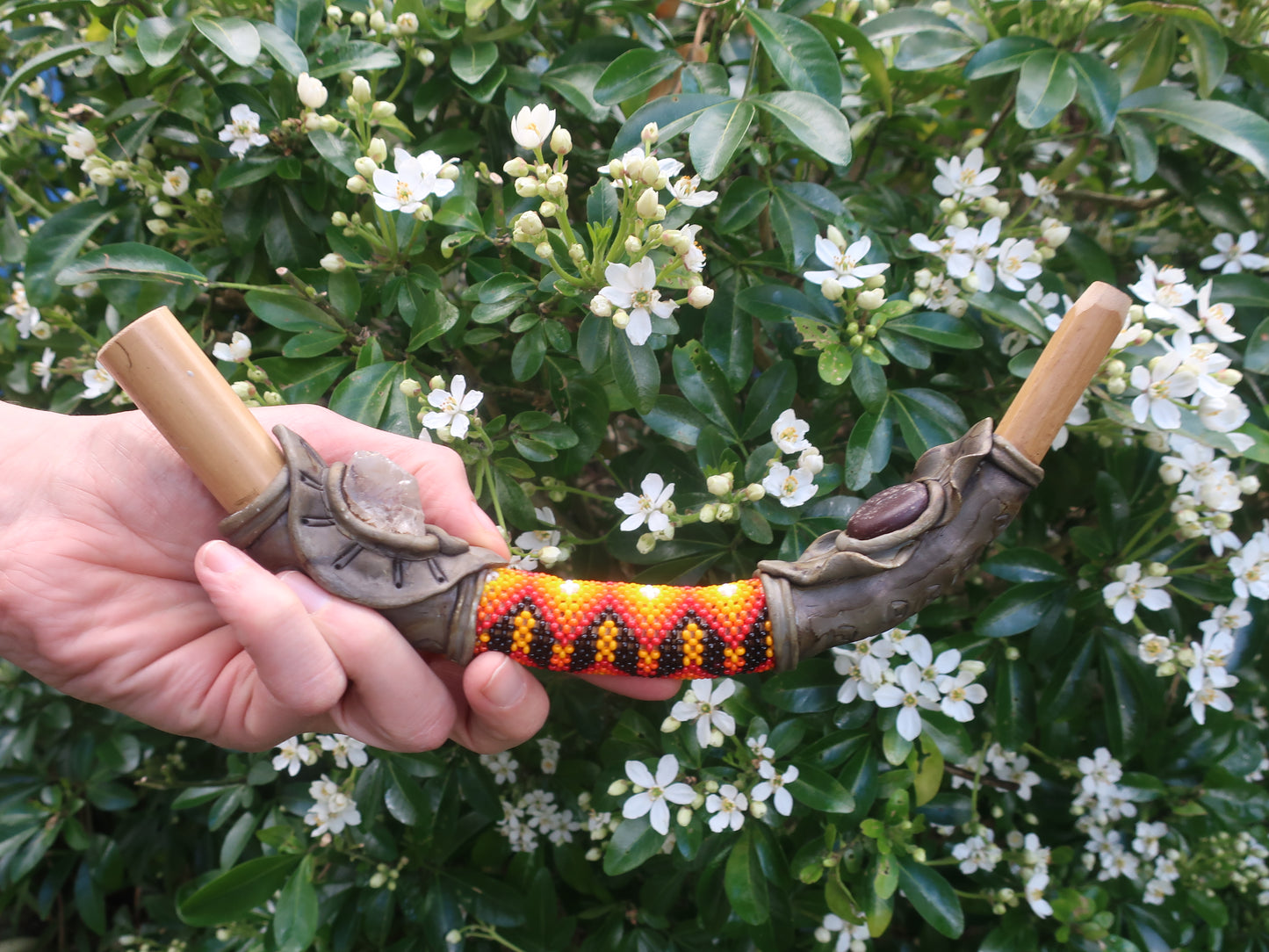 BEADED WOOD SMALL TEPI - BRAZILIAN